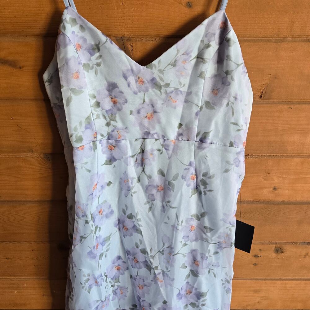 Lulu's Dress Pure Splendor Floral Organza Maxi Trumpet Bridesmaid NWT XL Cottage - Picture 3 of 5